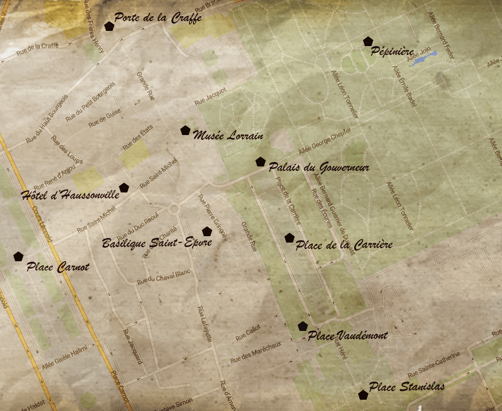 Carte jeu de piste - Templiers de Nancy